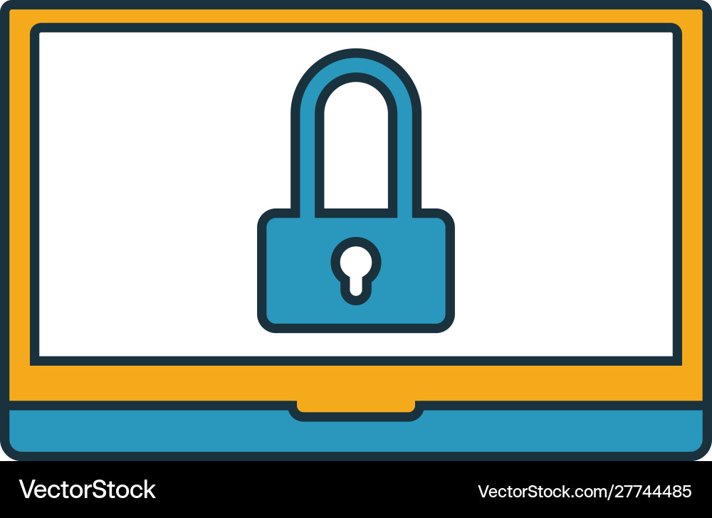 Computer security icon simple element from web Vector Image