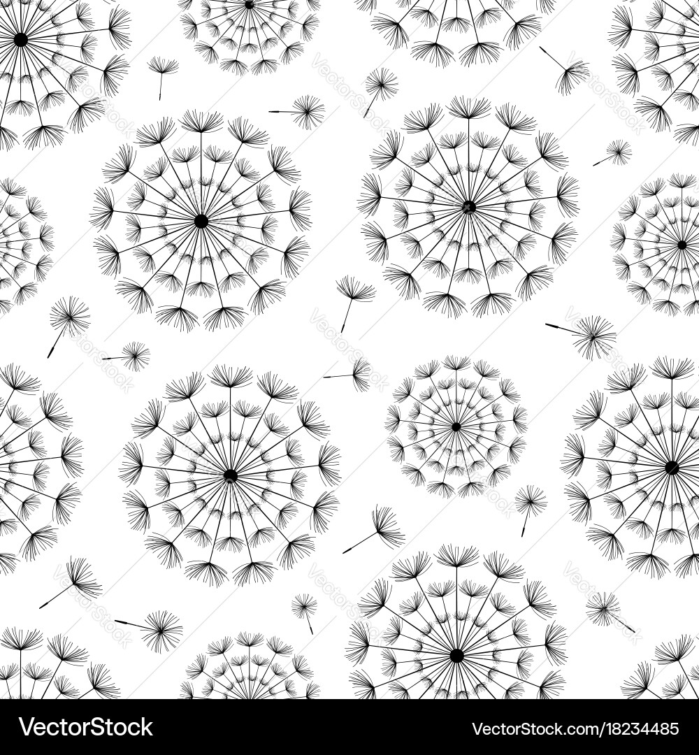 Dandelion Fluff Seamless Pattern vector image