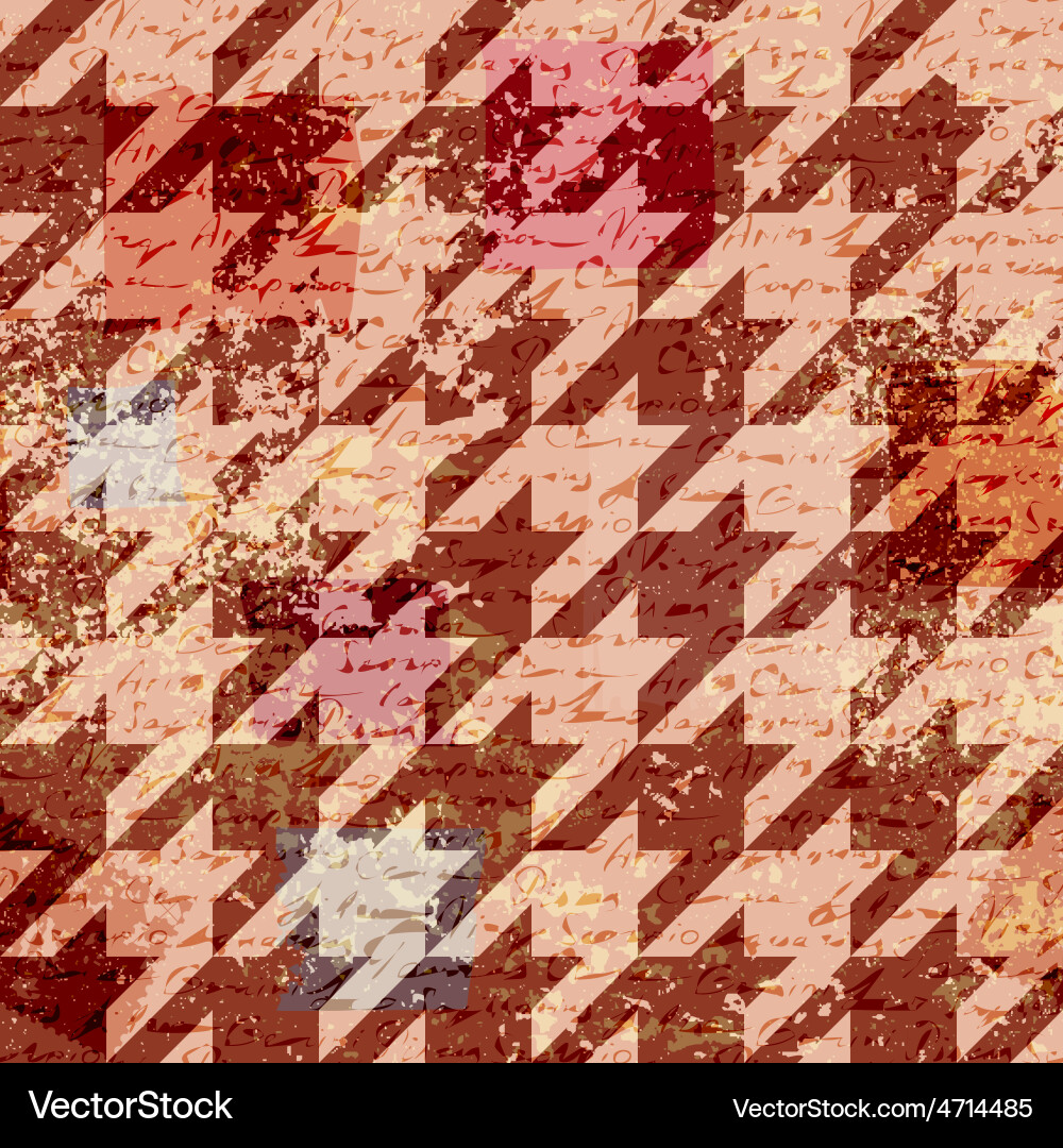 Houndstooth pattern on abstract retro background vector image