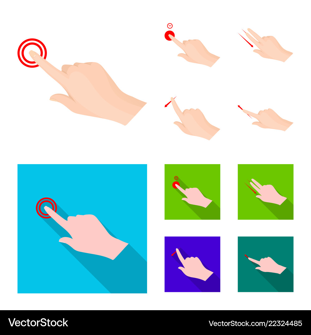 Isolated object of touchscreen and hand logo set Isolated object of touchscreen and hand logo set vector image