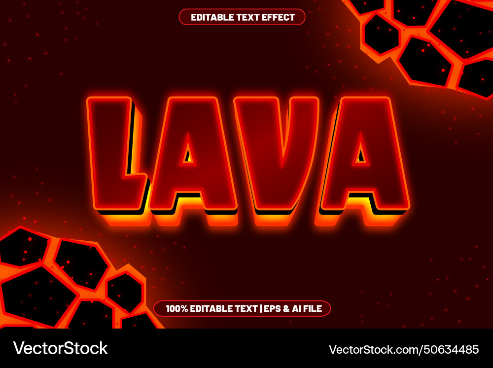 Lava editable text effect light style Lava editable text effect light style vector image