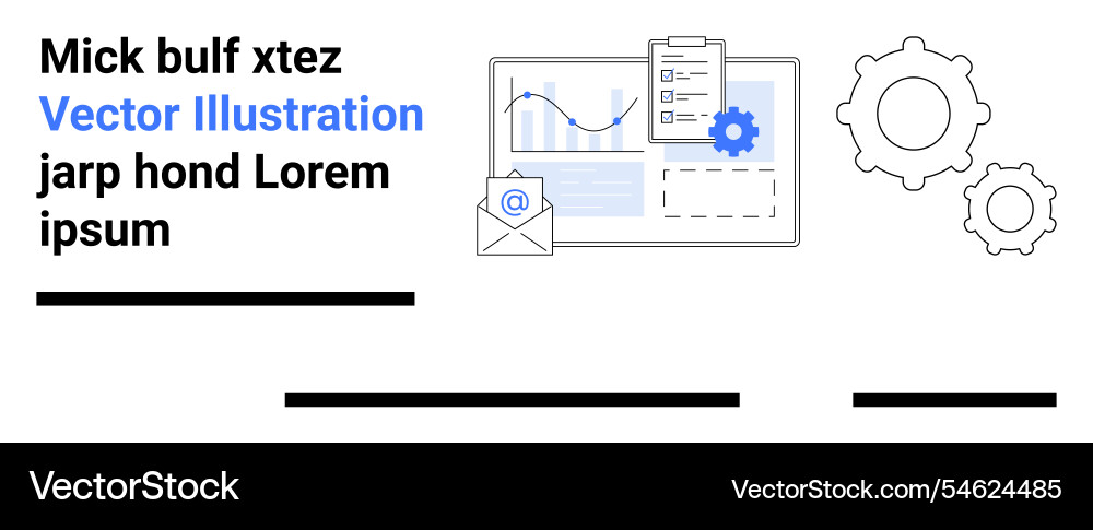 Modern data analytics and communication with email Modern data analytics and communication with email vector image