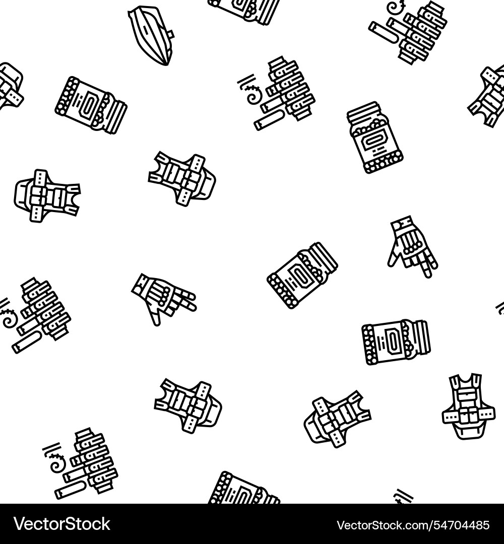 Paintball game player team seamless pattern vector image
