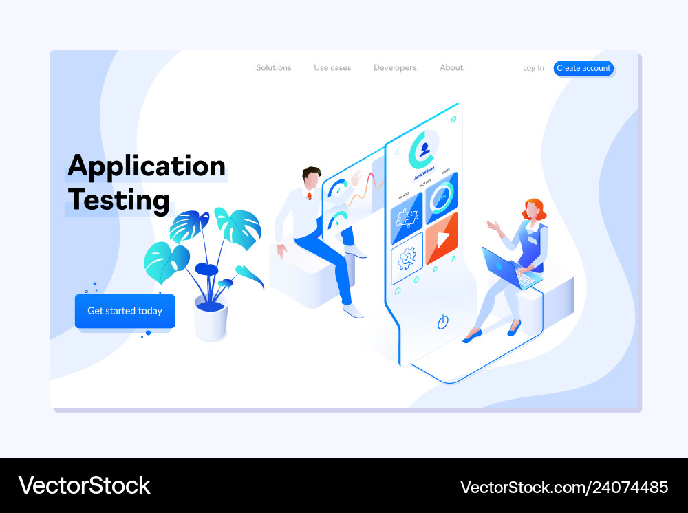 People testing the interface and usability People testing the interface and usability vector image