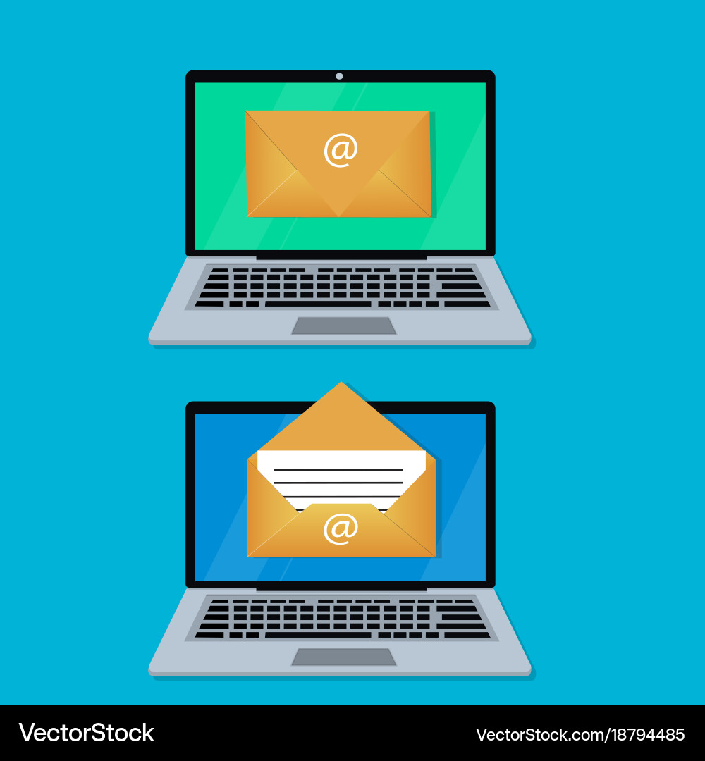 Sending and receiving email Vector Image