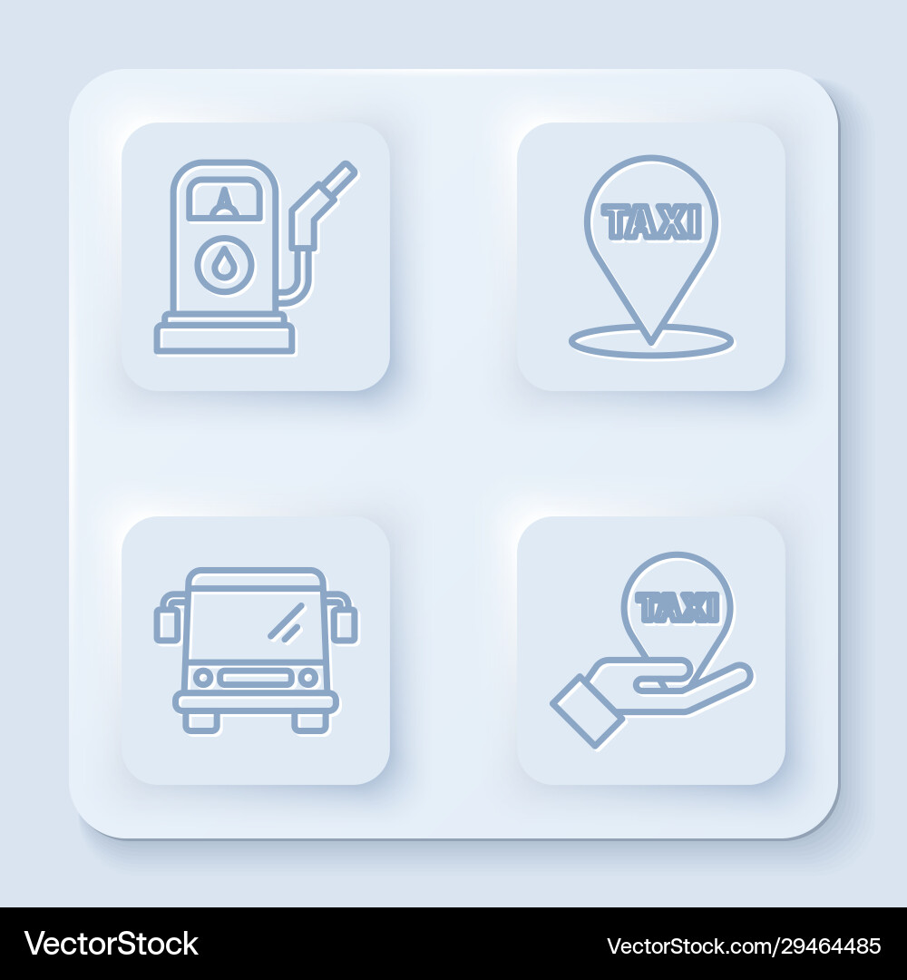 Set line petrol or gas station map pointer Set line petrol or gas station map pointer vector image