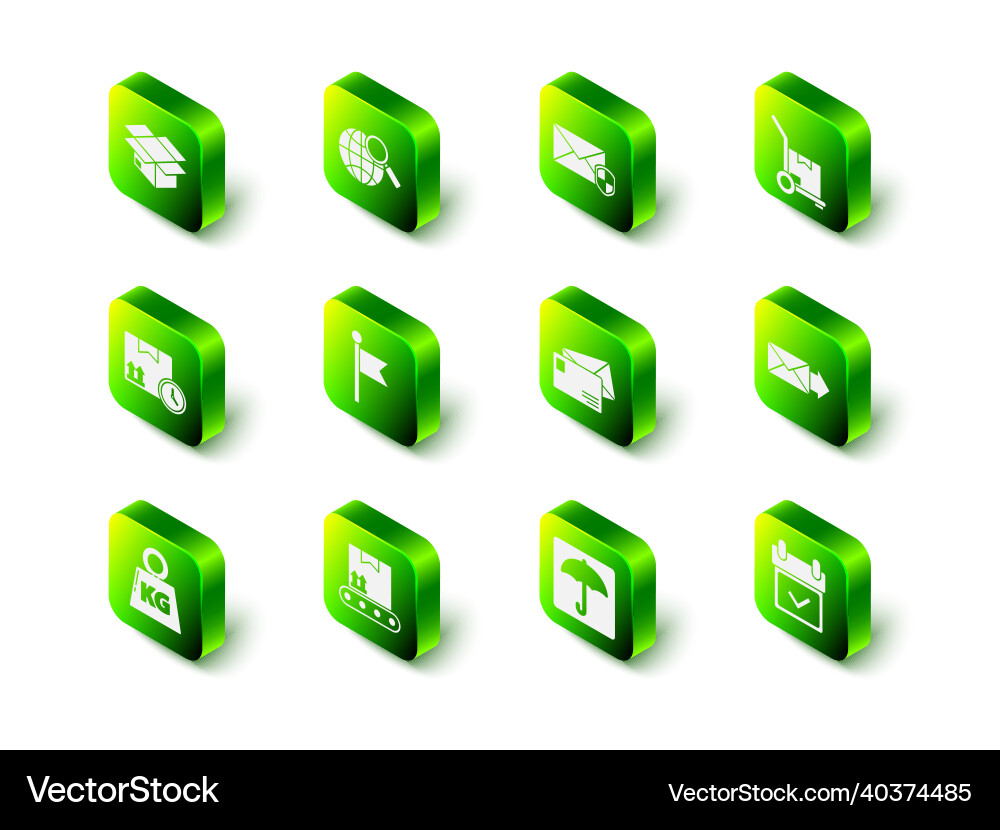 Set magnifying glass with globe envelope shield vector image