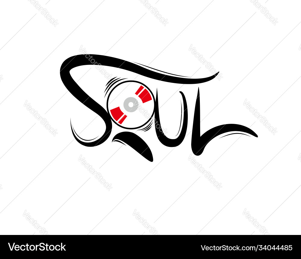 Soul lettering text on white background Soul lettering text on white background Vector Image