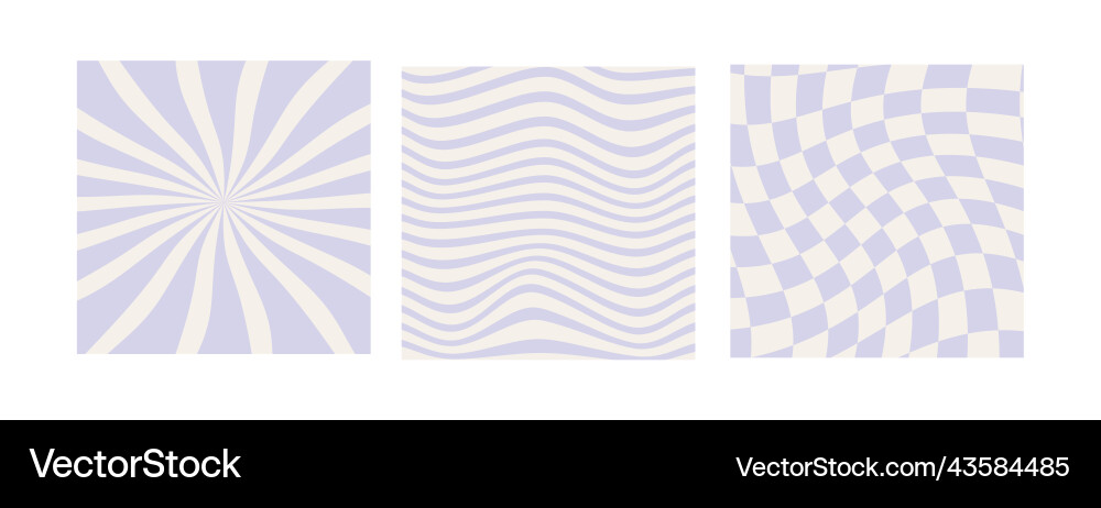 Wavy Checkerboard Patterns - Retro Vibes vector image