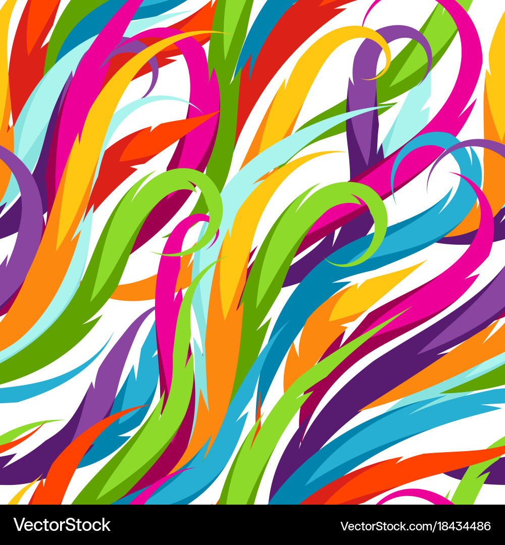 Abstract colorful seamless pattern feather vector image