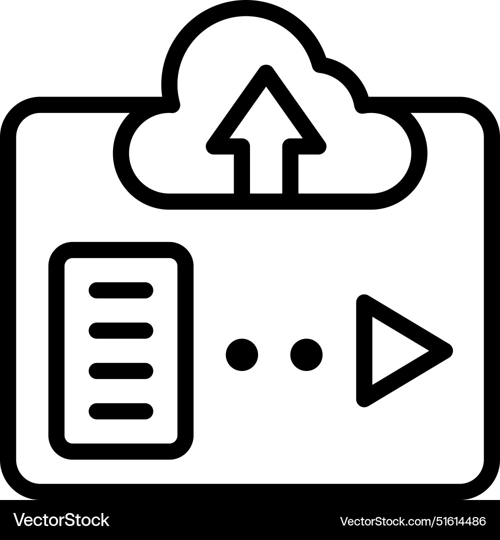 Cloud data upload icon Cloud data upload icon vector image