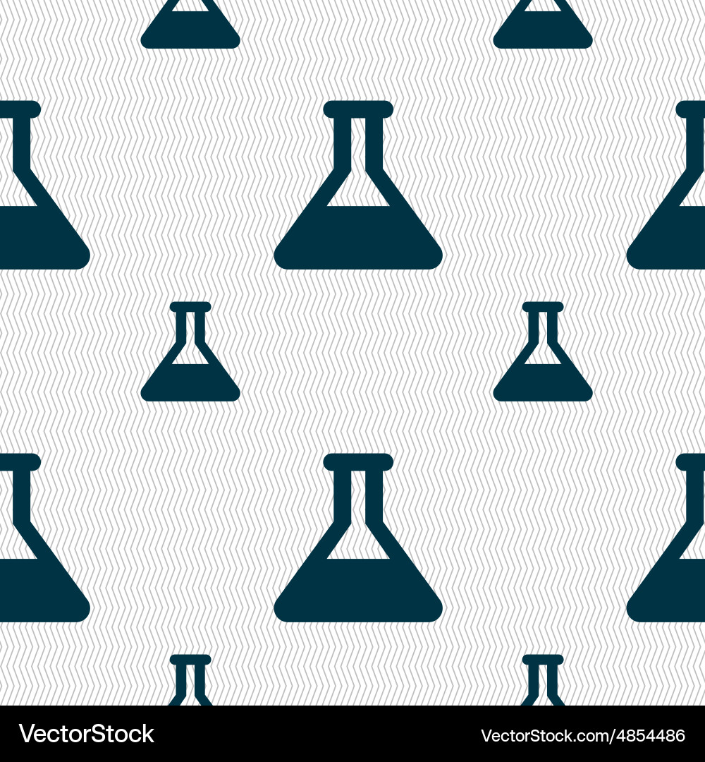 Conical flask icon sign seamless pattern vector image