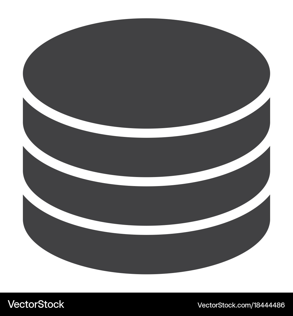 Data storage glyph icon web and mobile database vector image