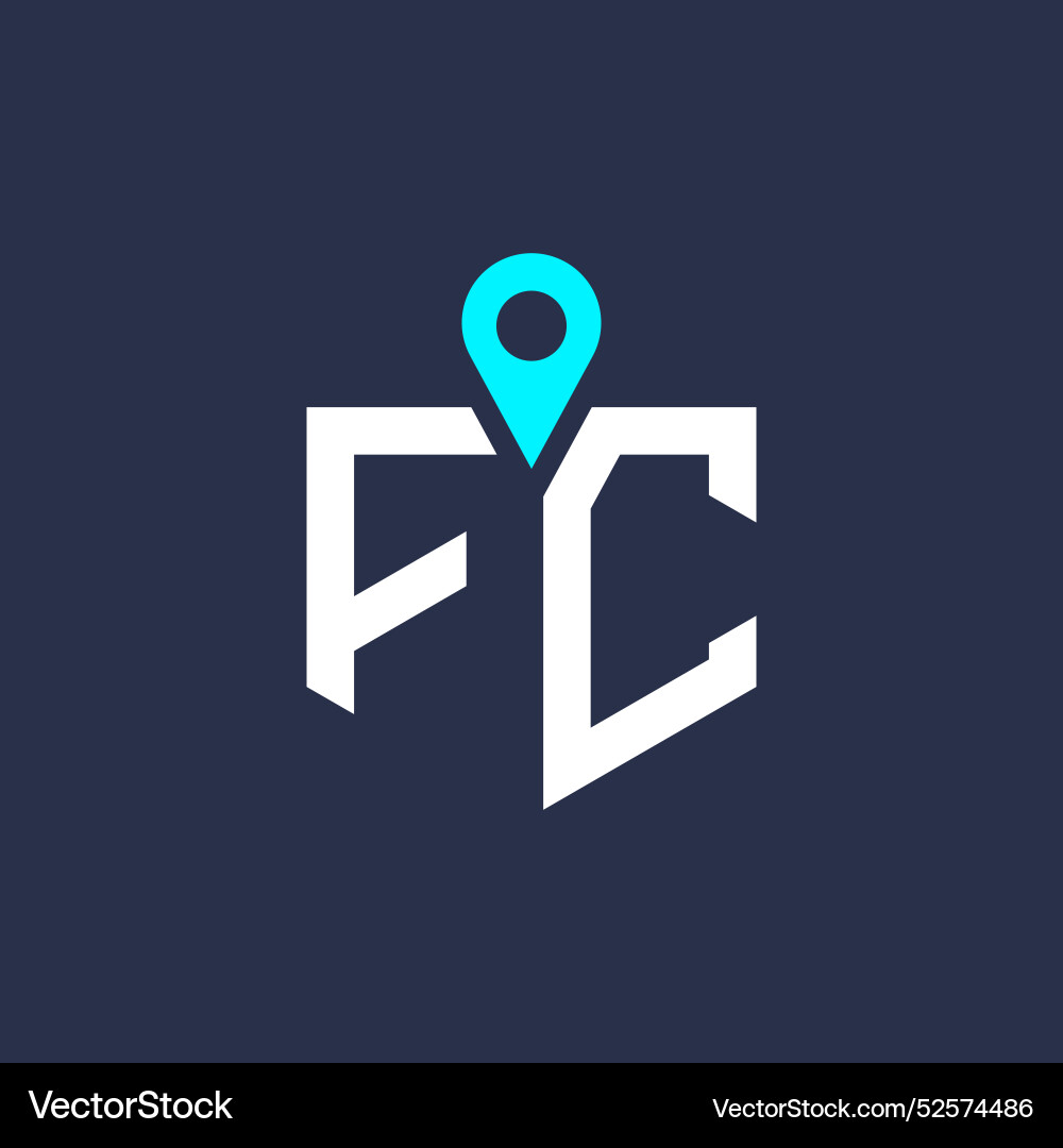 Fc location logo design for recruitment Royalty Free Vector