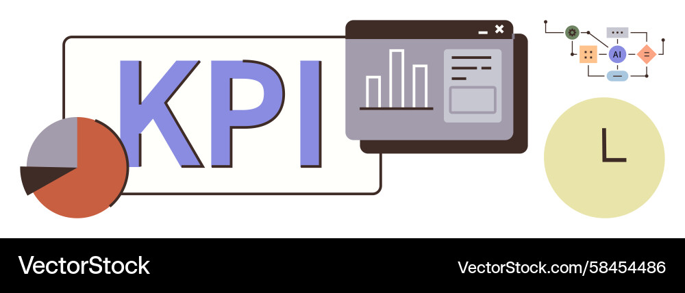 KPI Data Analytics & Visualization Vector Image
