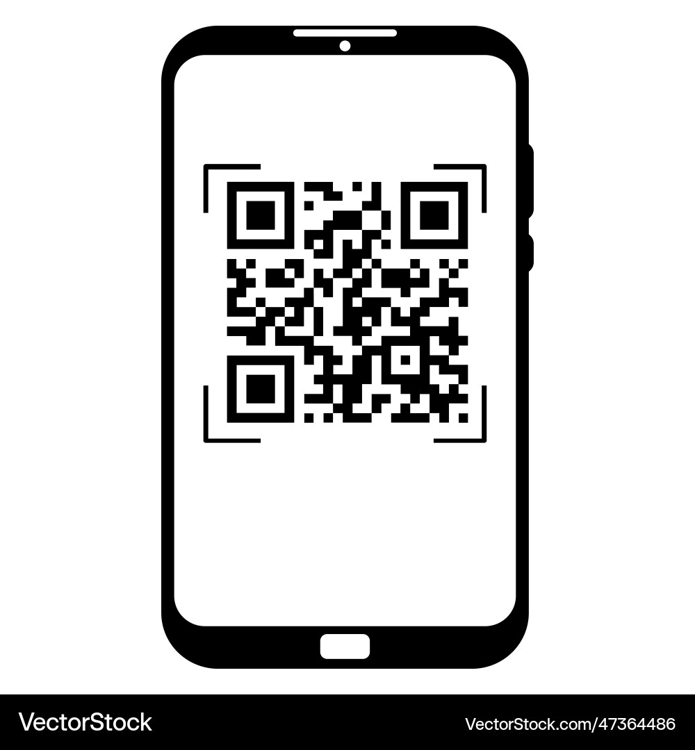 Mobile phone scan qr code reader applecation Mobile phone scan qr code reader applecation vector image