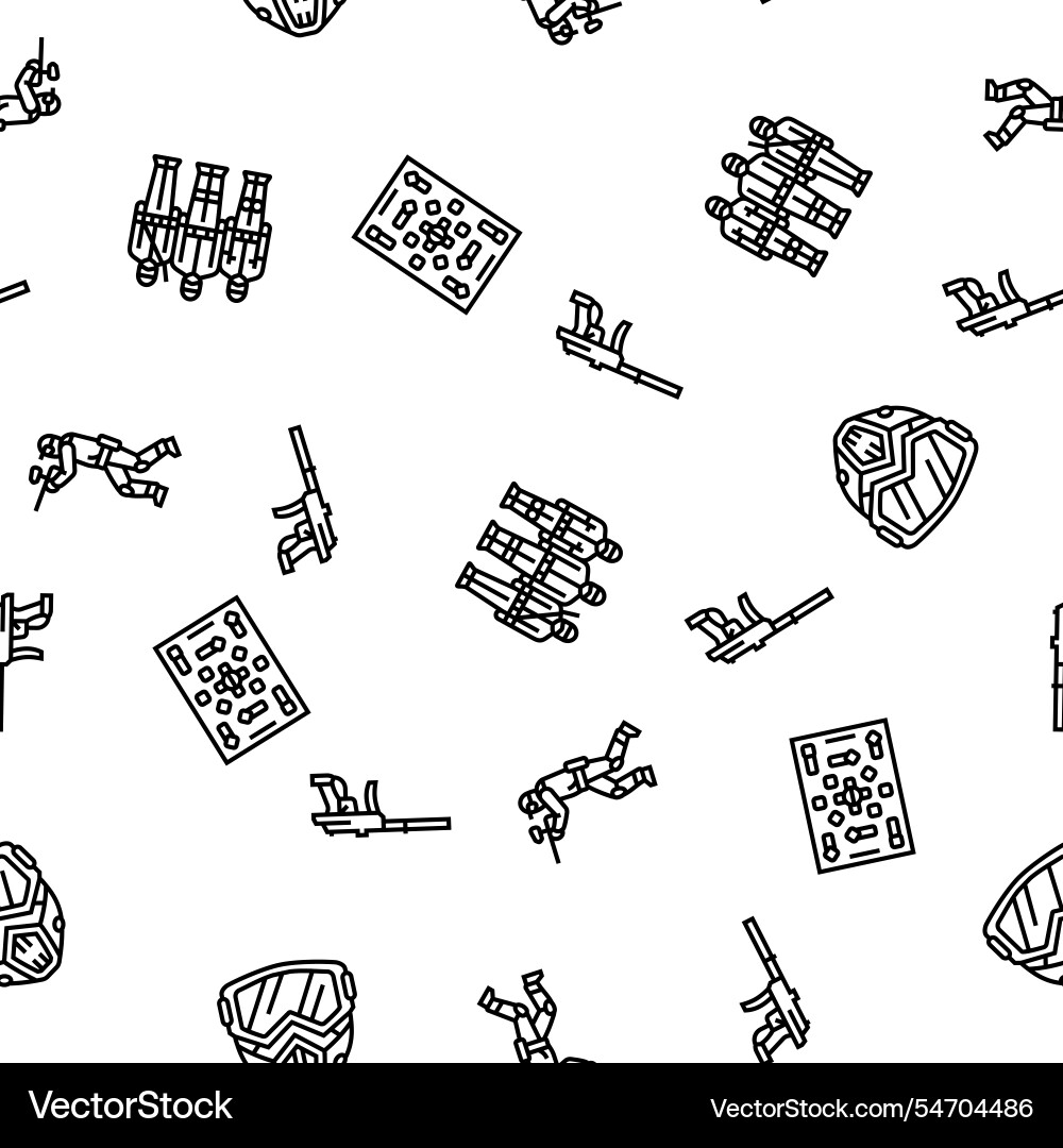 Paintball game player team seamless pattern vector image
