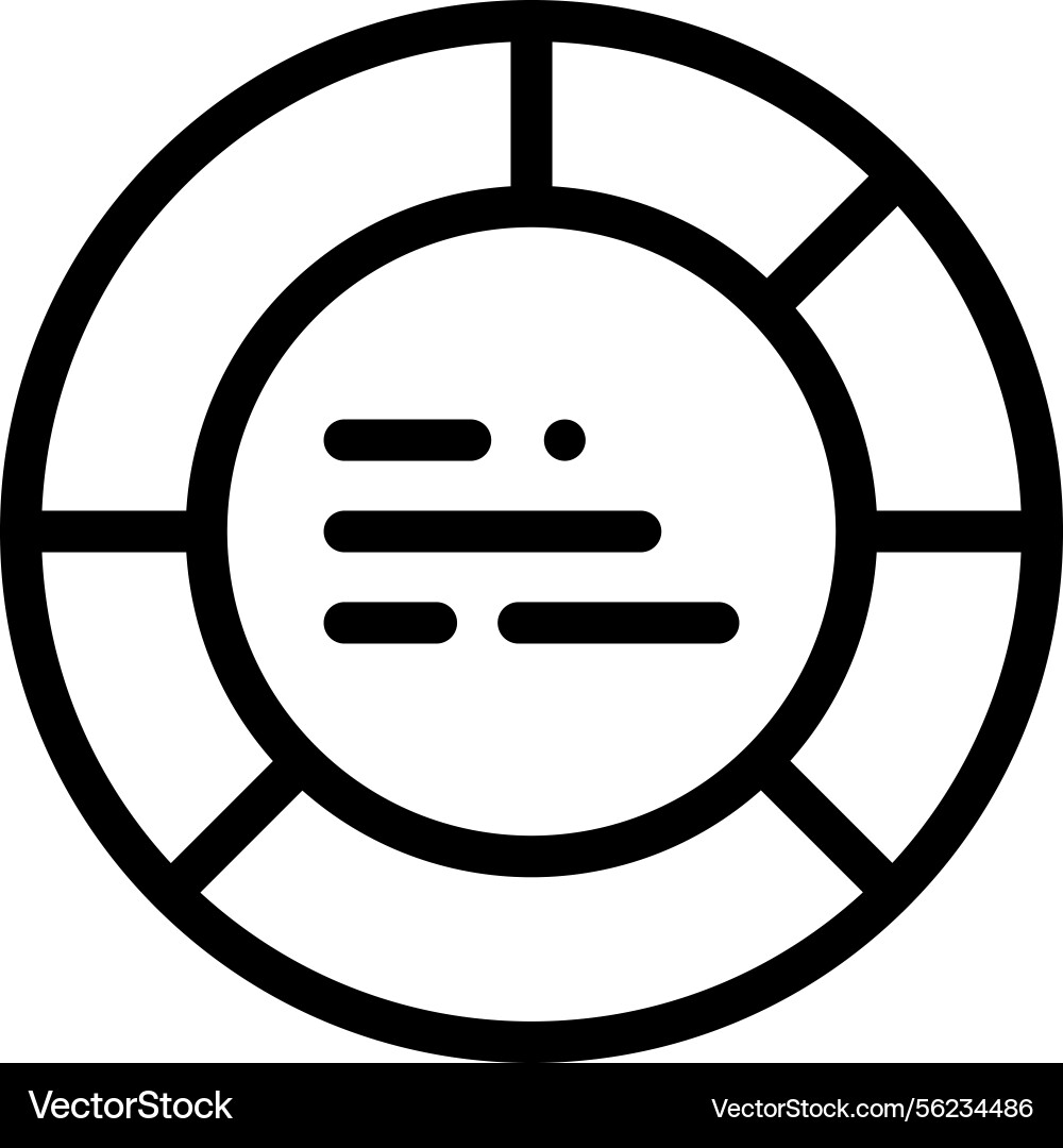 Pie chart icon thin linear style design isolated Pie chart icon thin linear style design isolated Vector Image