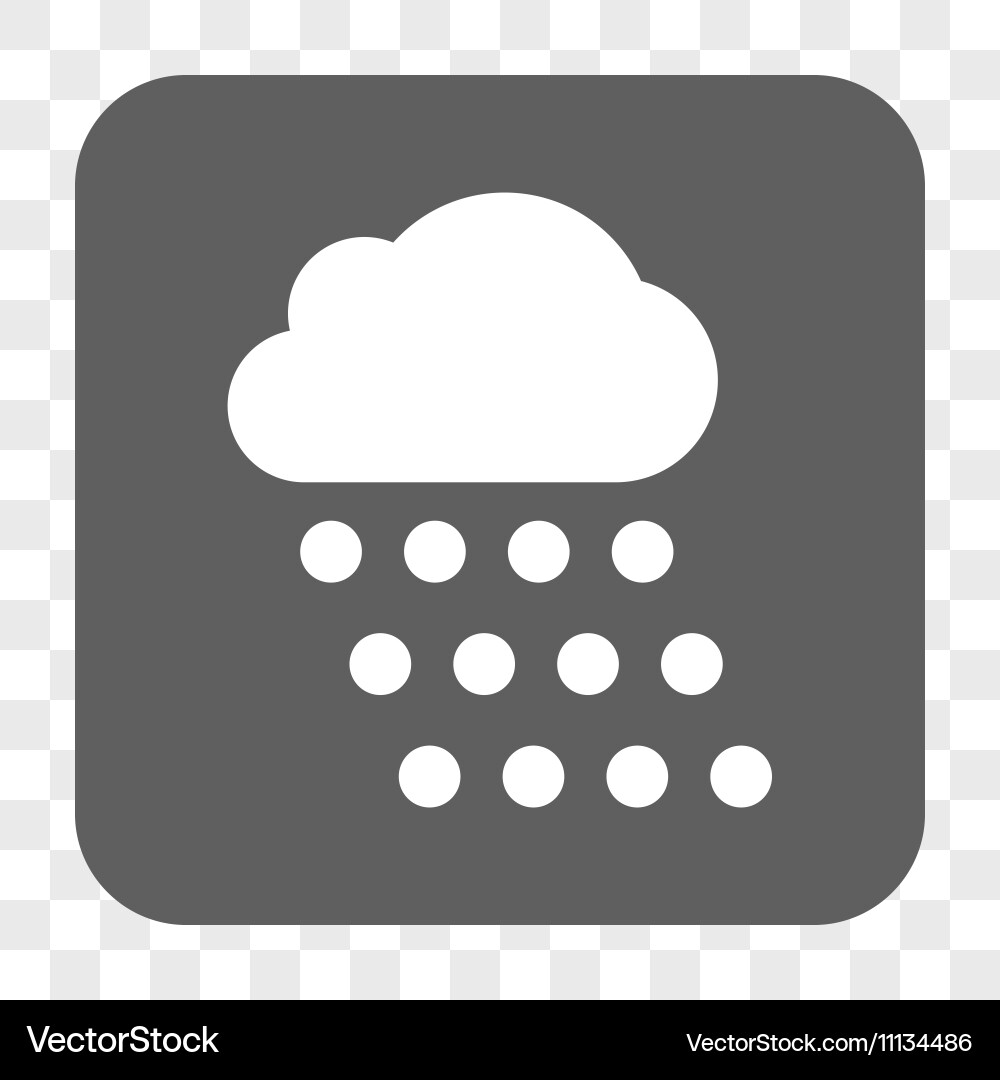 Rain cloud rounded square button Vector Image