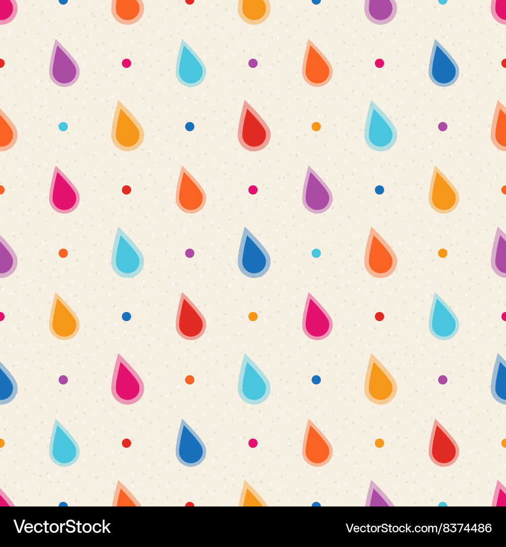 Retro Color Raindrops & Dots Pattern vector image