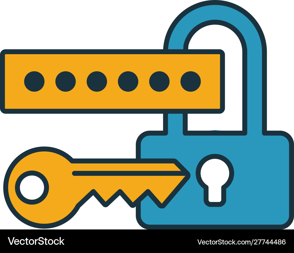 Security login icon simple element from web Security login icon simple element from web vector image