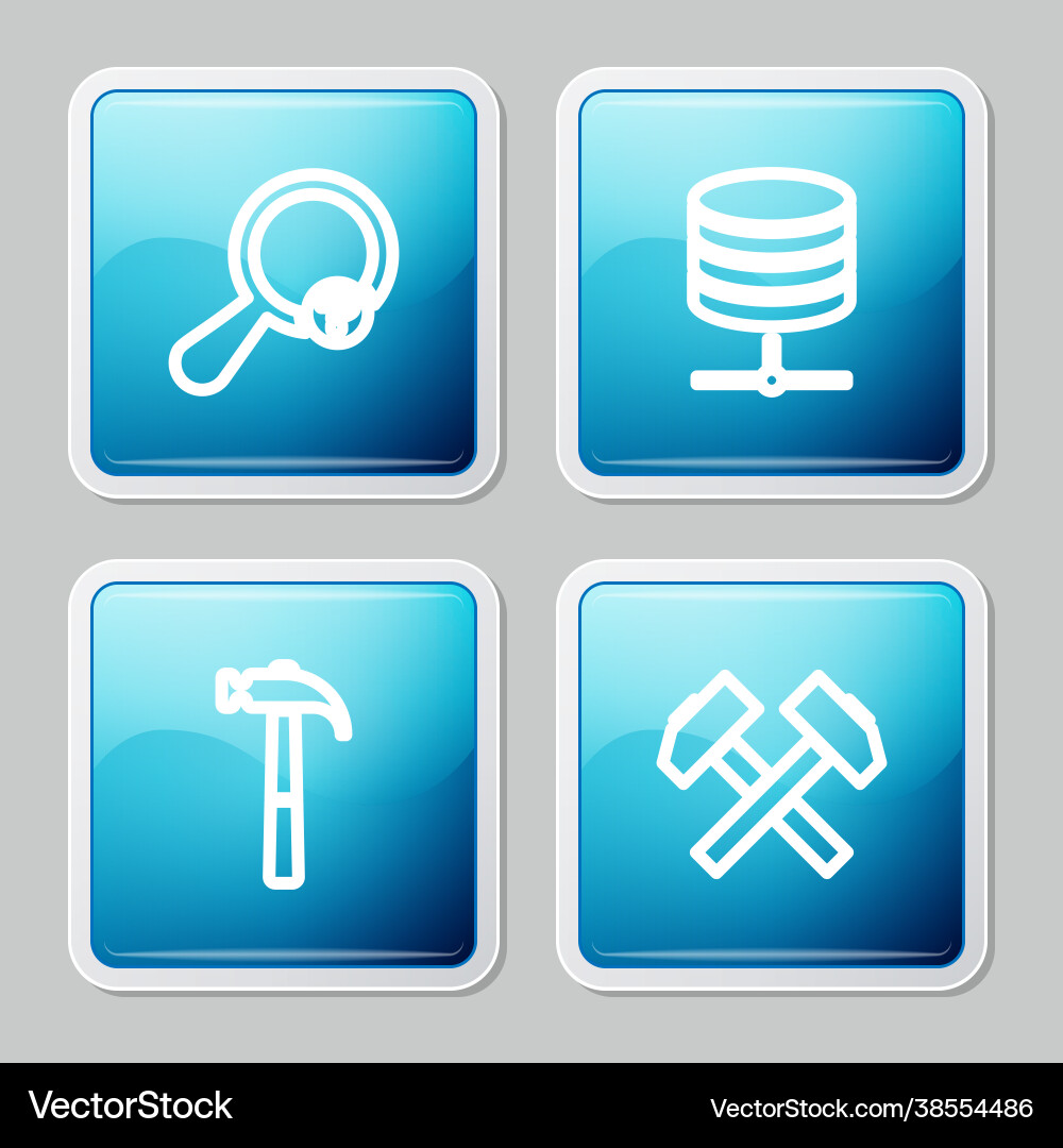 Set line unknown search server data web hosting Vector Image
