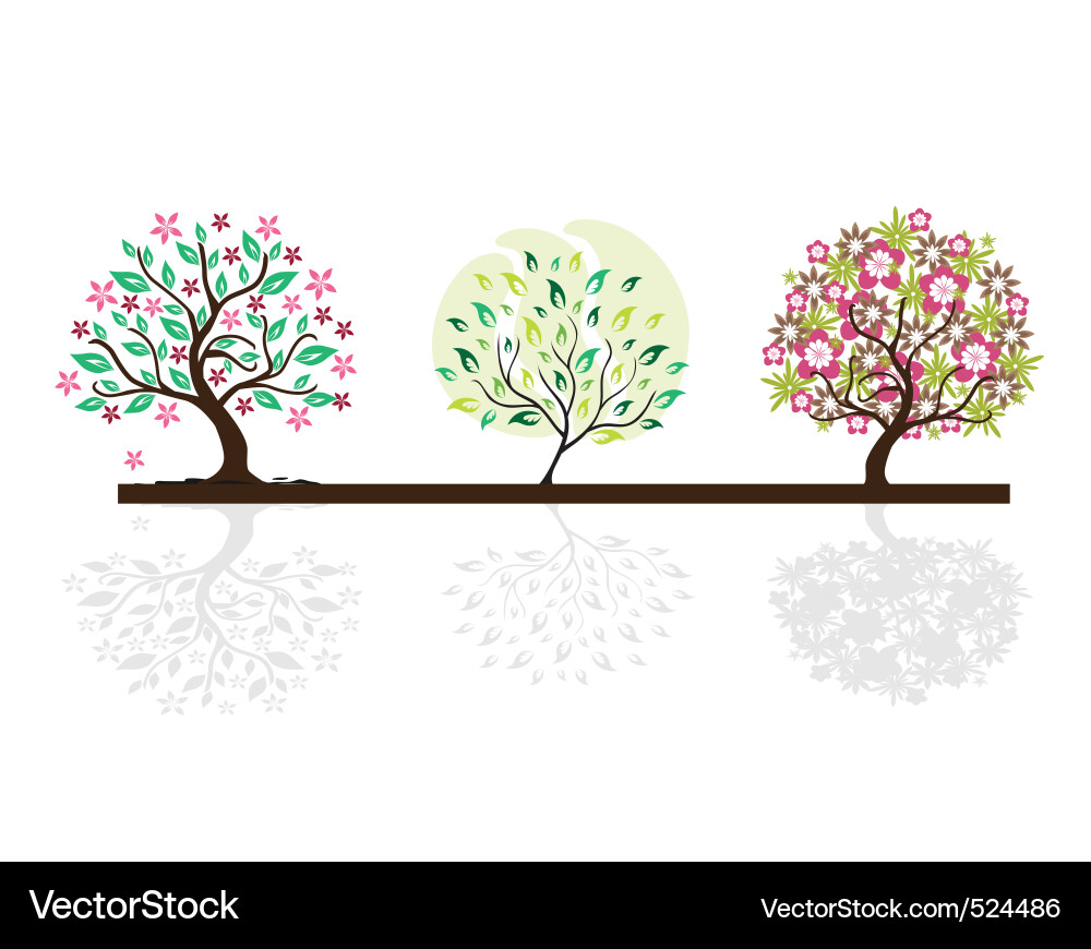 Set of abstract trees vector image