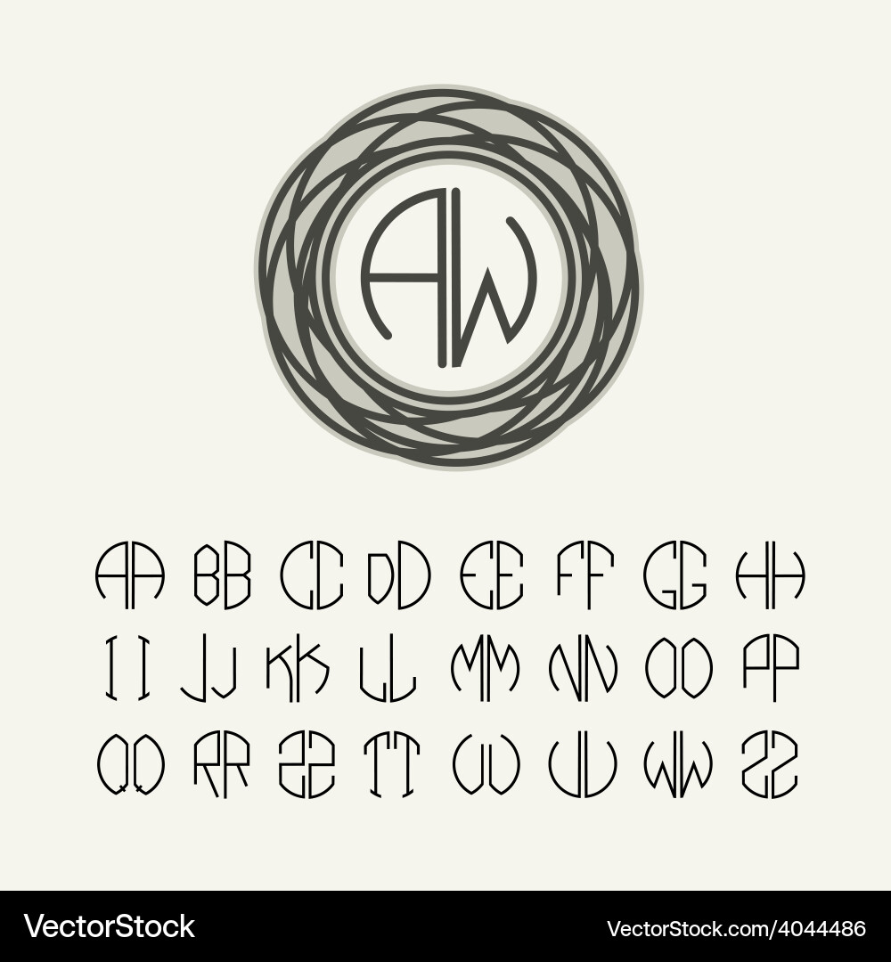 Set template letters to create monograms vector image