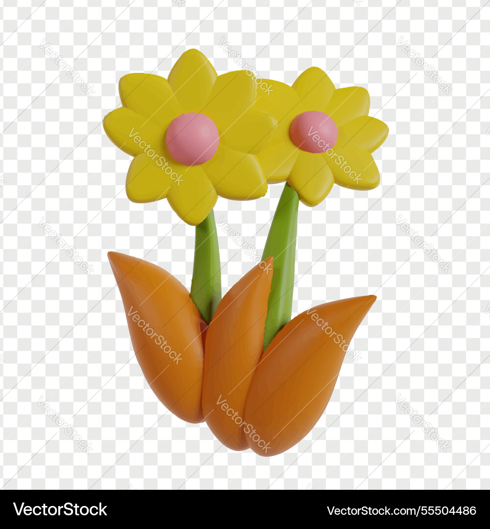 Spring season 3d icons clipart render Spring season 3d icons clipart render vector image