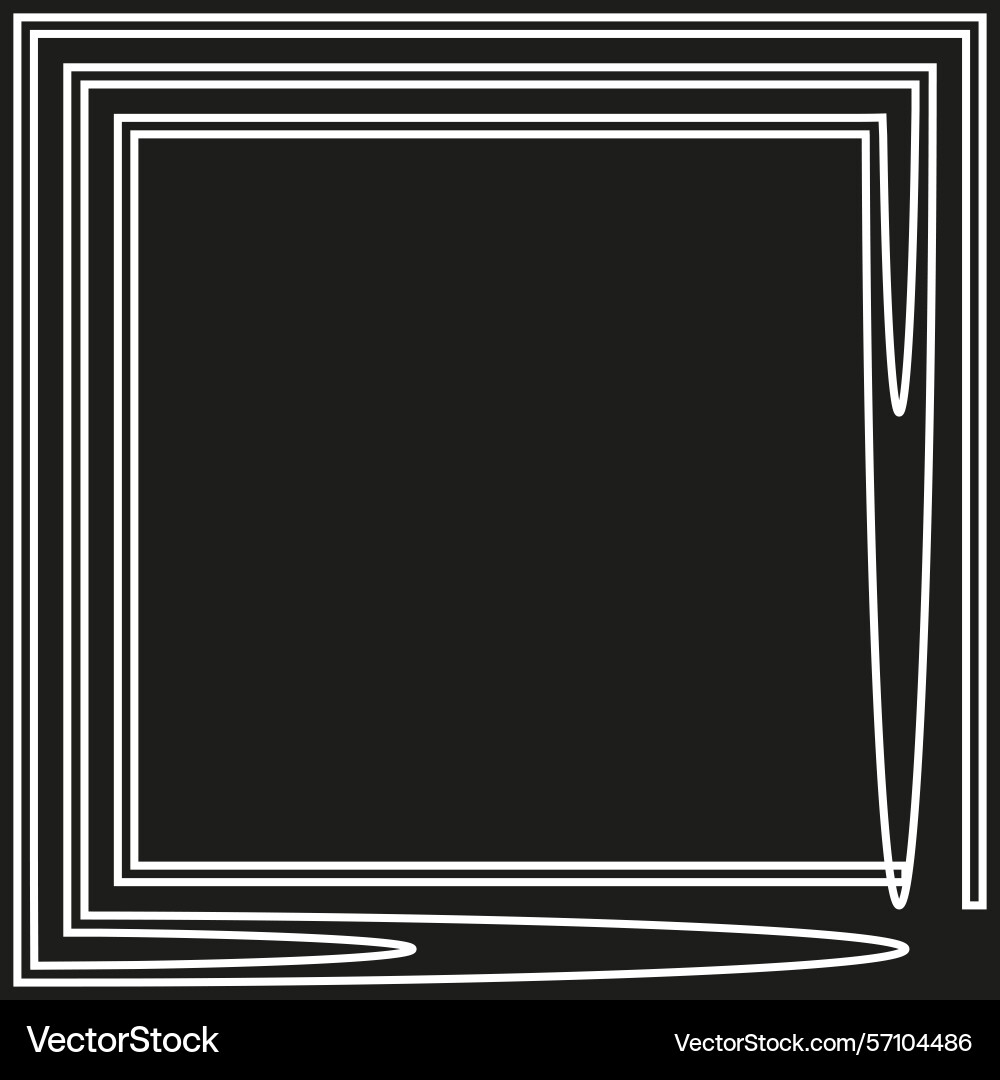Square layered shape abstract form thin line icon Vector Image
