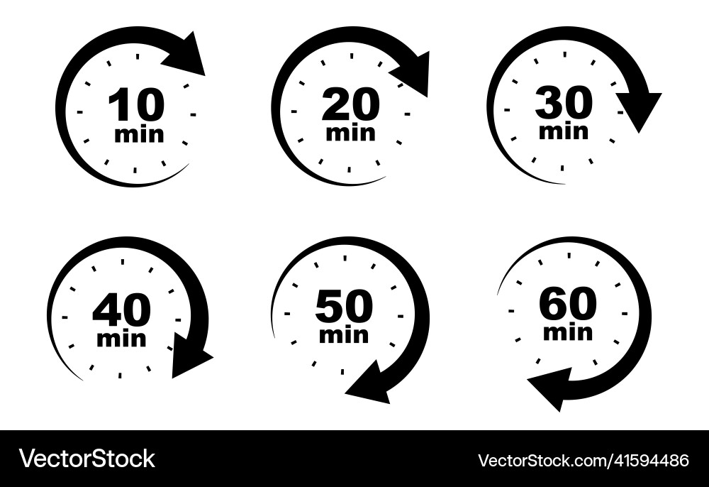 Stopwatch timer icon set countdown Vector Image