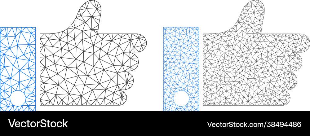 Thumb up icons - triangular mesh Thumb up icons - triangular mesh Vector Image