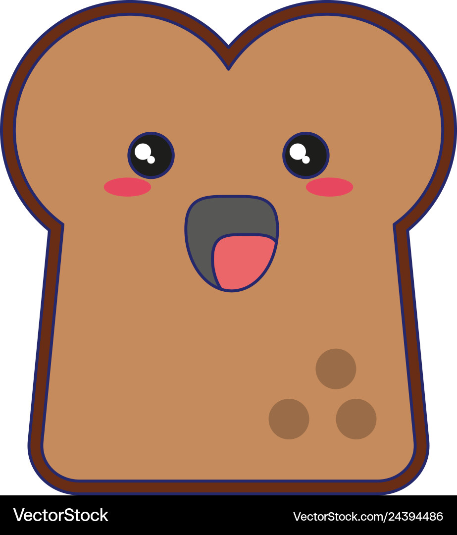 Toast Brot Symbol Kawaii Cartoon Toast Brot Symbol Kawaii Cartoon vektorbild
