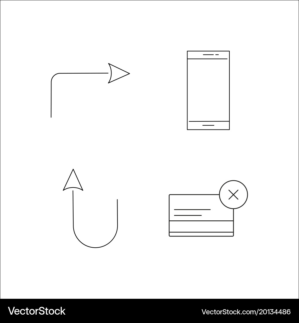 Web simple linear icon setsimple outline icons Vector Image