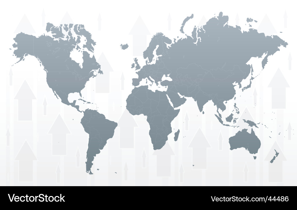 World Map with Arrowed Background vector image