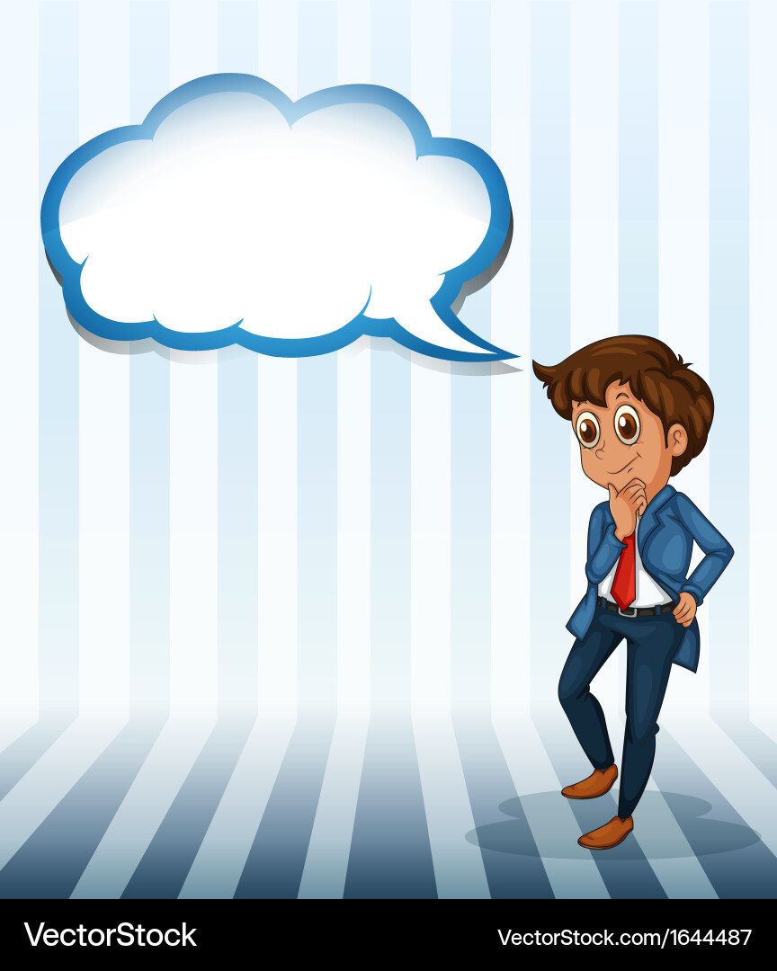 A man thinking with an empty callout vector image