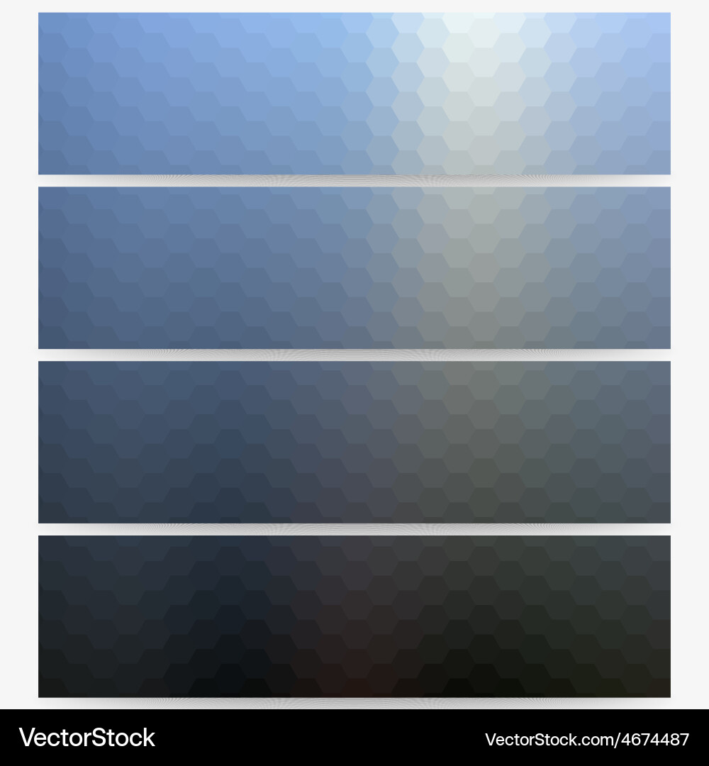 Abstract hexagonal headers set blurred design vector image