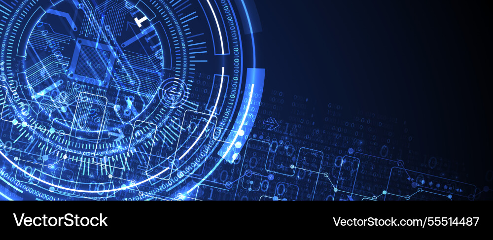 Abstraction on the theme of tech circles Vector Image