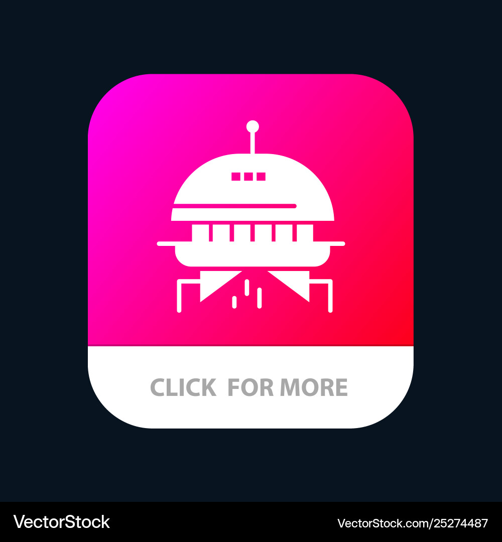 Astronomy space ufo mobile app button android Vector Image