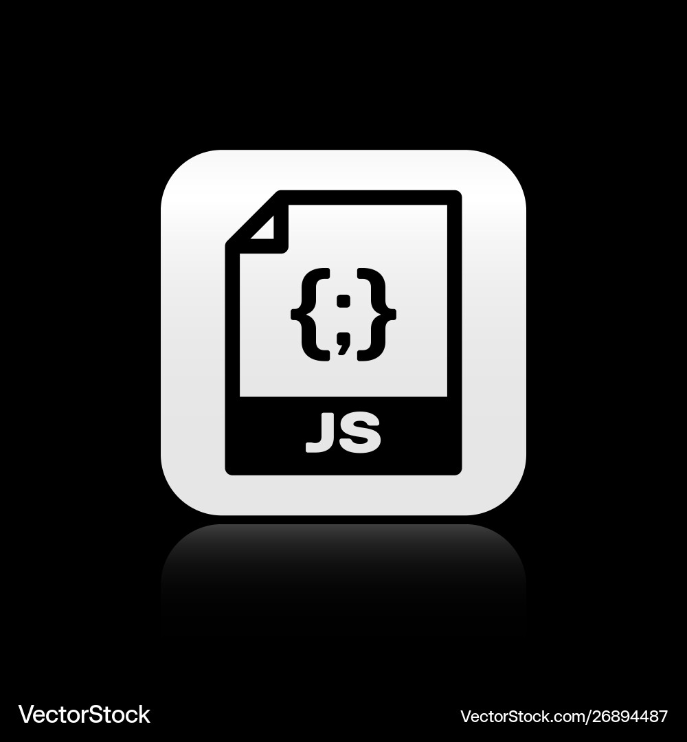 Black js file document download button icon Black js file document download button icon vector image