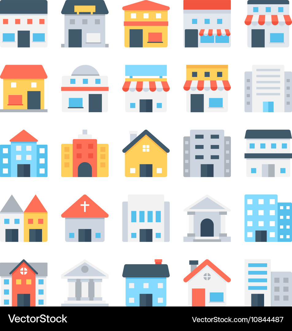 Building Icon Set vector image