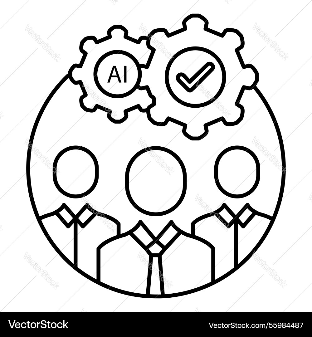 Candidate selection process ai automation icon Vector Image