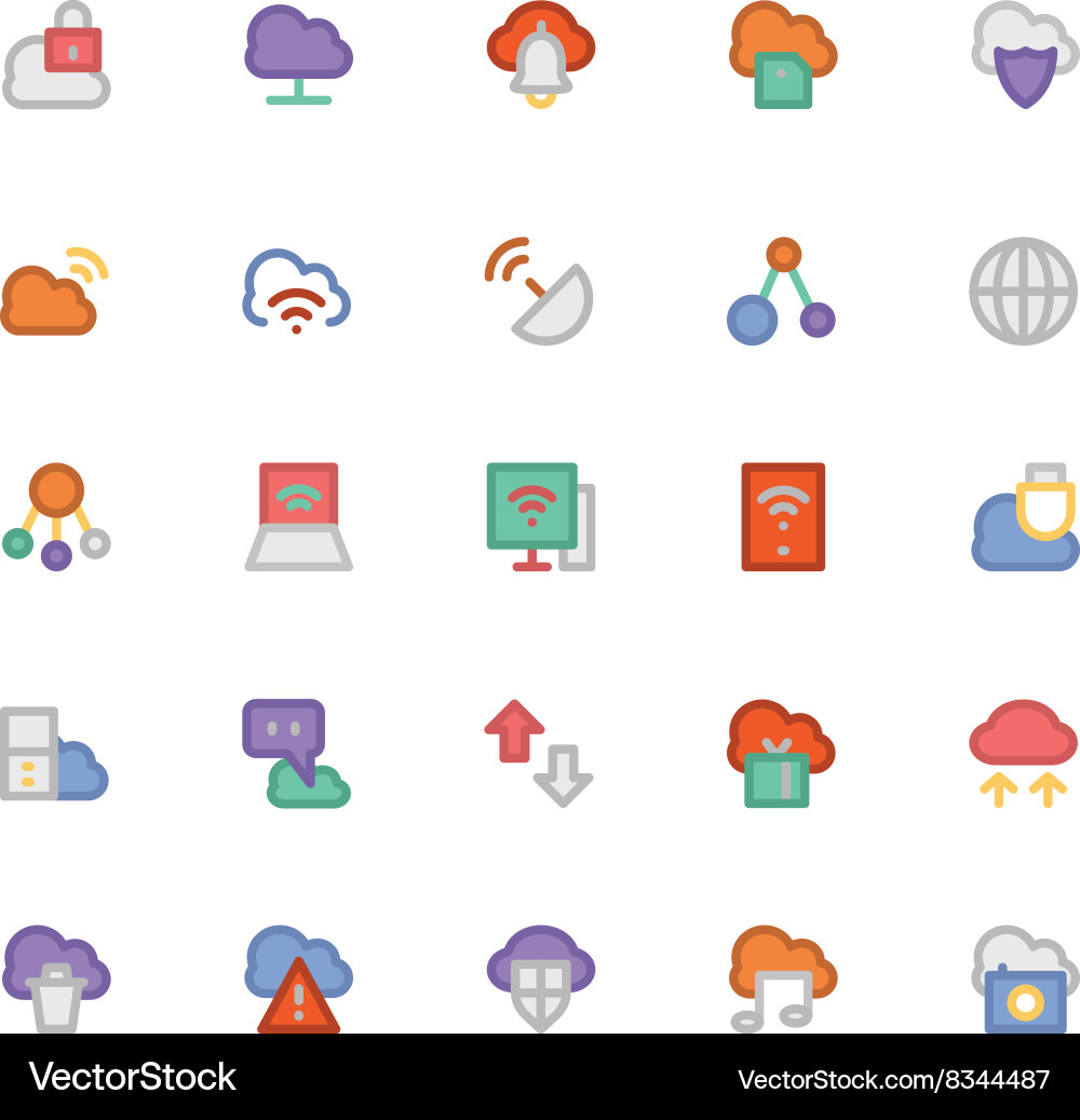 Cloud computing icons 2 vector image