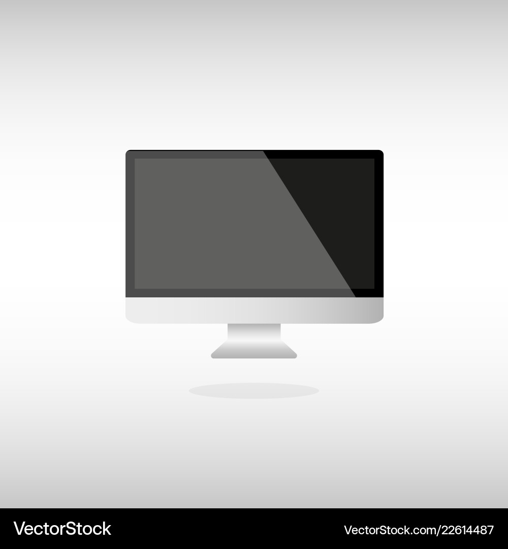 Computer with a dark display on gray white Computer with a dark display on gray white vector image