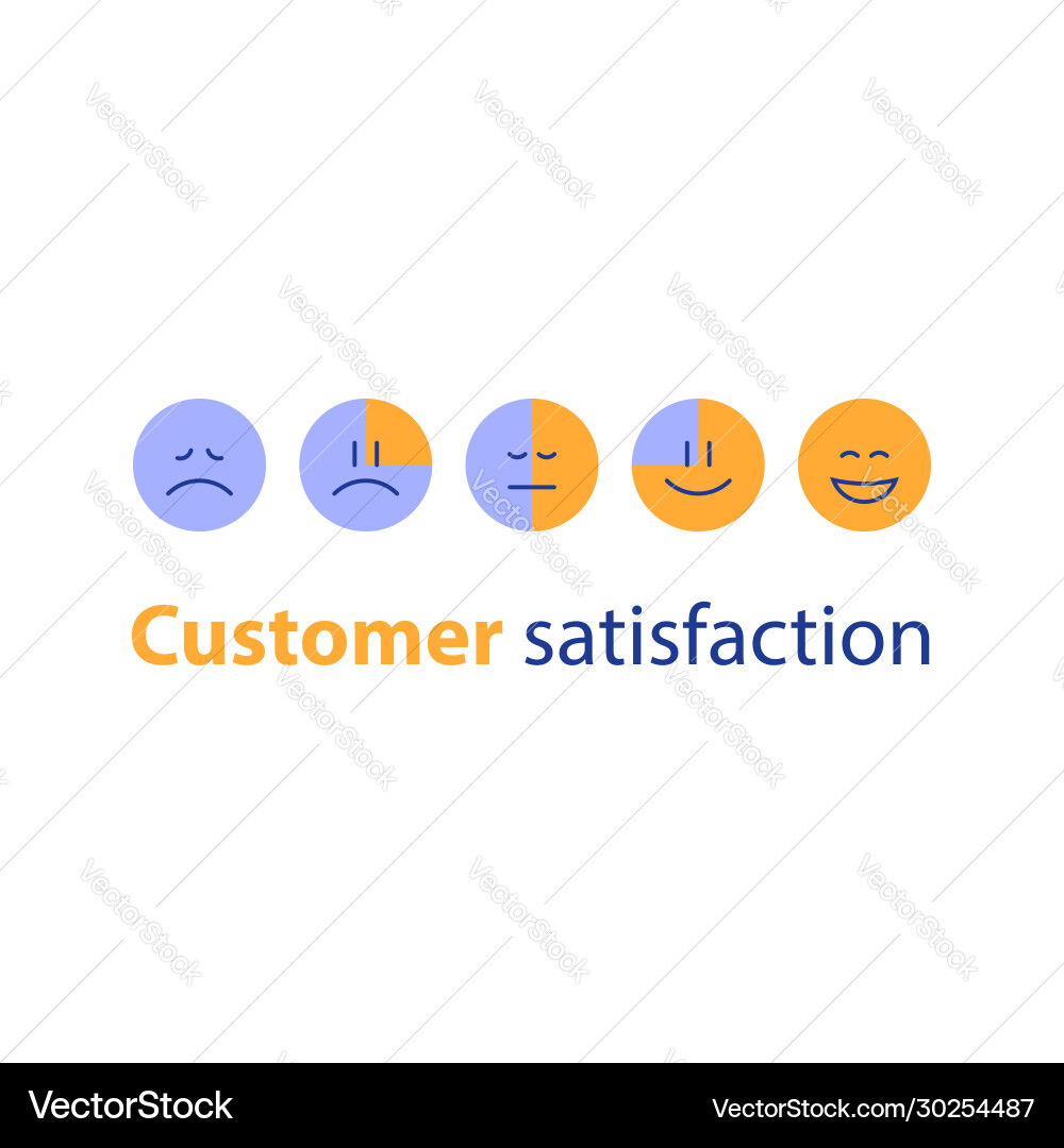 Emoticon in a row rating concept Vector Image