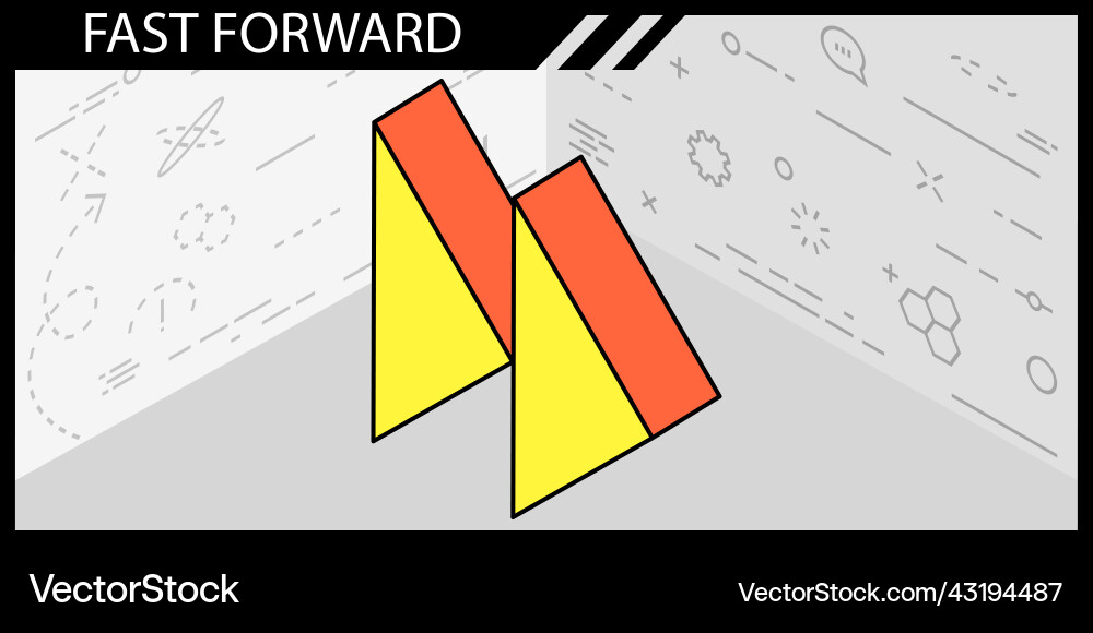 Fast forward isometric design icon web 3d Fast forward isometric design icon web 3d vector image