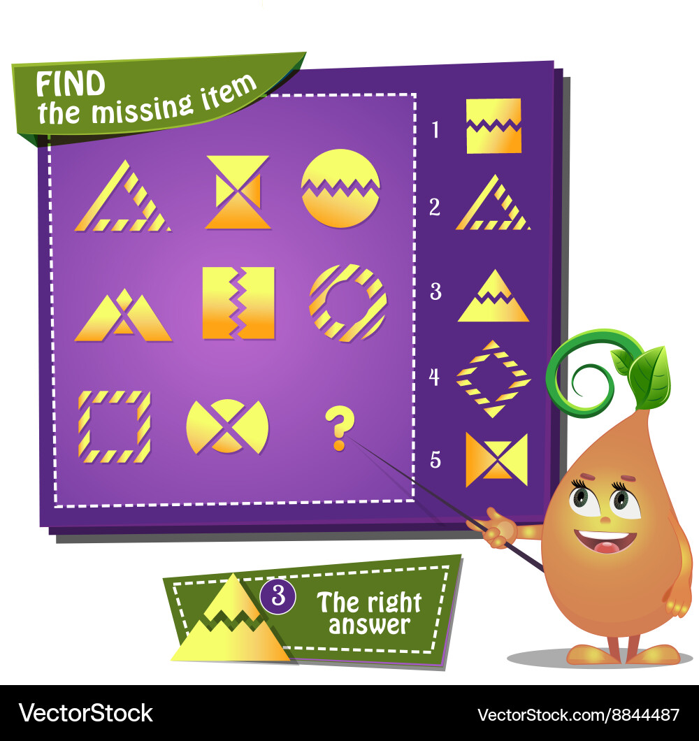 Find the missing part 2 Vector Image