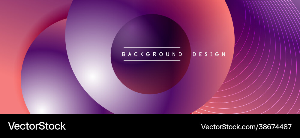 Gradient circles with shadows techno Vector Image