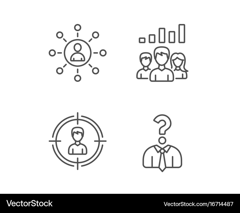 Head hunting networking and teamwork icons vector image