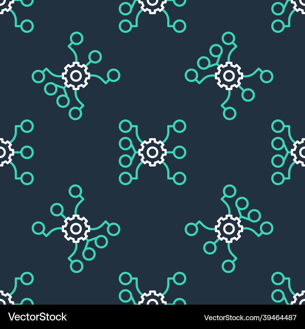 Line neural network icon isolated seamless pattern Vector Image
